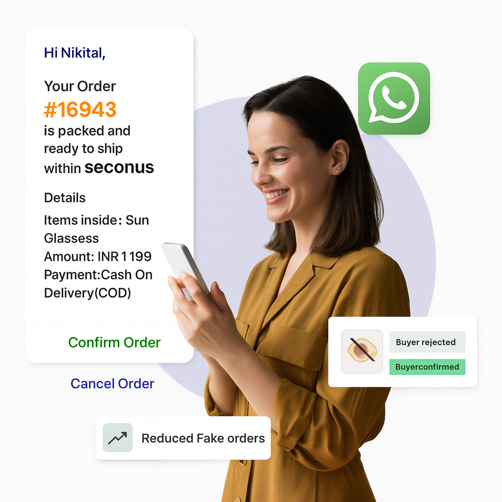 WhatsApp COD confirmation UI